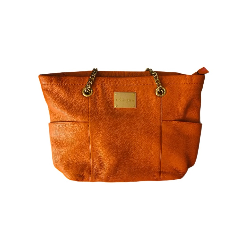 Calvin Klein Vibrant Orange Chain Tote